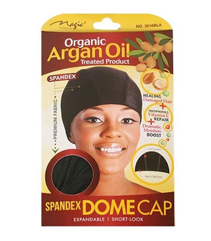 Organic Argan Oil Treated Spandex Dome Cap Organic Argan Oil Treated Spandex Dome Cap