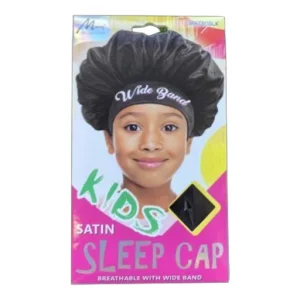 MurryWideBandKidsSatinSleepCapM4780BLK 1400x