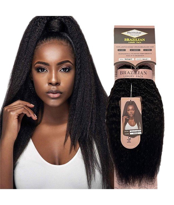 HairmakerVirginBrazilianLuxuryPackKinkyStraightWeave1 1 HairmakerVirginBrazilianLuxuryPackKinkyStraightWeave1 1