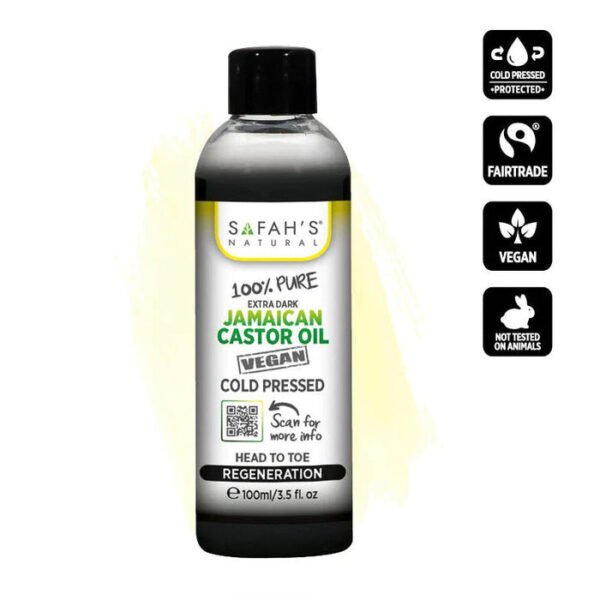Safahs natural Cold pressed 100 pure Extra Dark Jamaican Black Castor oil 100ml