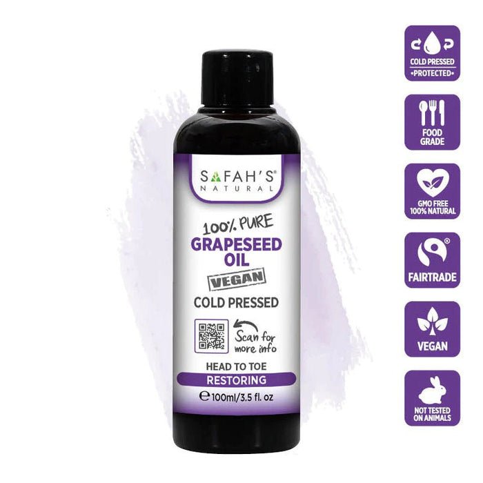 safahs natural cold pressed 100 pure grape seed oil